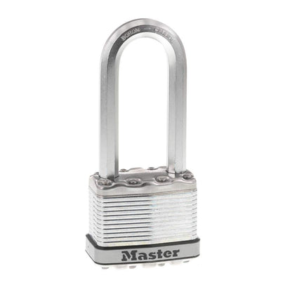 Master Lock M5XKADCCSEN Candado laminado de magnesio 2 Ancho de acero 0.95 cm de diámetro, Juego de grillete de 2.54 cm, Paquete de 1, 2-1/2-Inch Shackle, N/A