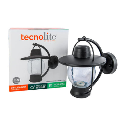 Tecnolite Lámpara de Pared Arbotante Tipo Farol Exterior, Ideal Zona Costera 60 W, Base E27, IP44, No incluye foco