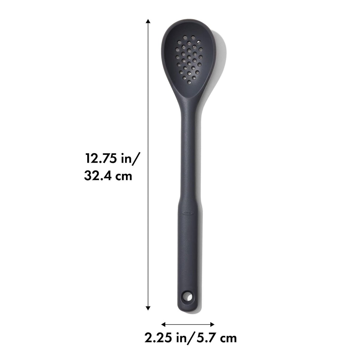 OXO Good Grips - Cuchara ranurada de Silicona, Talla única, Color Pimienta