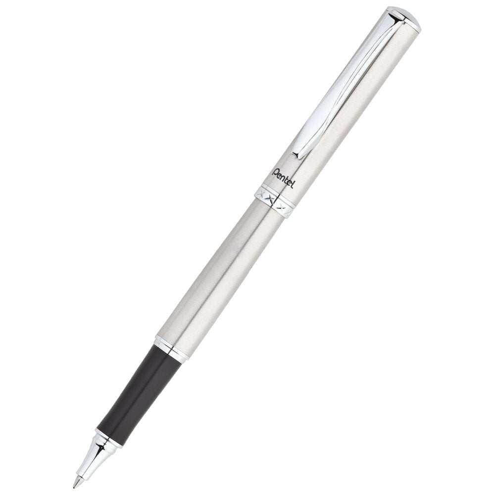 Pentel rodillo bolígrafo de Gel y juego de lápices con caja de regalo, lápiz 0.7 mm y 0.5 mm, Plateado