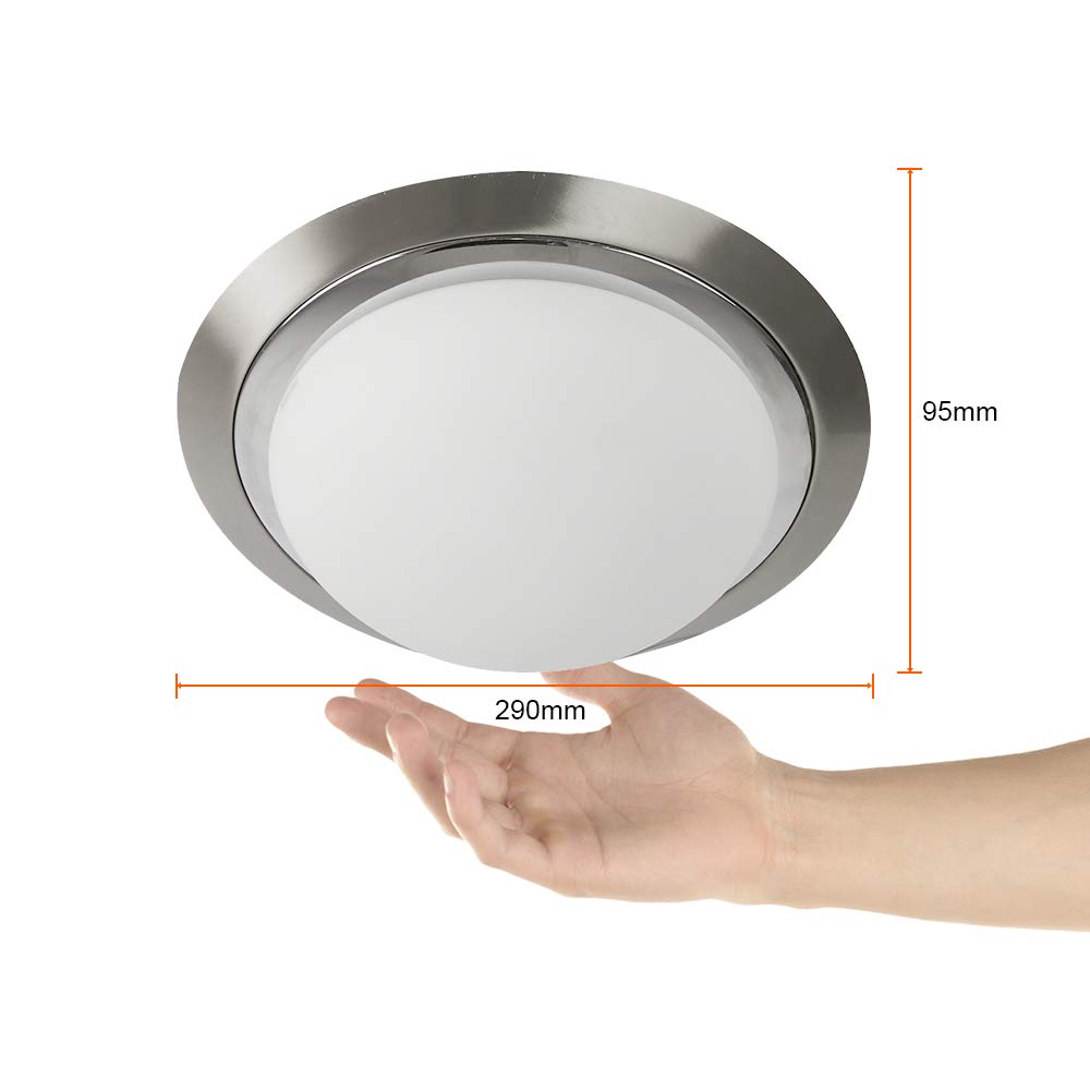 Tecnolite Lámpara LED de Techo, Luminario Circular para Sobreponer en Techo, Base E27, 100 - 240 V, Tecnolite, Color Satinado