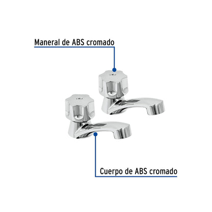 Foset Basic MP-242, Juego 2 llaves plásticas individuales para lavabo