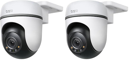 Tapo TC41, Cámara Wi-Fi de Seguridad Exterior, Resolución 3MP, Cobertura de 360°, Visión Nocturna Full-Color, Audio Bidireccional. Grabación en la Nube, Compatible con Alexa (Paquete de 2)