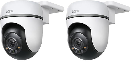 Tapo TC41, Cámara Wi-Fi de Seguridad Exterior, Resolución 3MP, Cobertura de 360°, Visión Nocturna Full-Color, Audio Bidireccional. Grabación en la Nube, Compatible con Alexa (Paquete de 2)