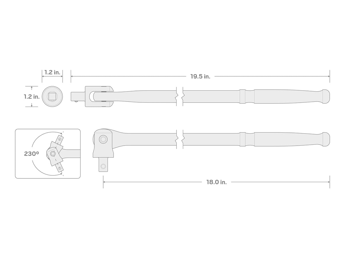 TEKTON SBH00118 - Barra de disyuntor de 3/8 pulgadas x 18 pulgadas