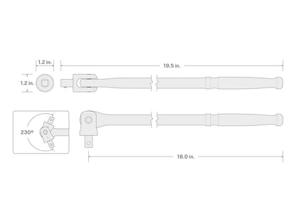 TEKTON SBH00118 - Barra de disyuntor de 3/8 pulgadas x 18 pulgadas