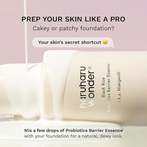 haruharu Wonder Black Rice Probiotics Barrier Essence, 4.05 fl.oz, Skin Flooding & Layering, Strengthens Skin Barrier, Moisturizes, Glowy Radiant Skin, Non-Comedogenic, Vegan Korean Skincare