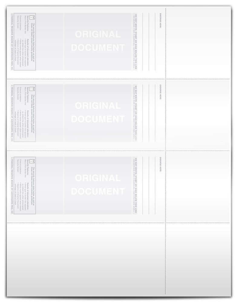 VersaCheck Secure Checks – 750 cheques de portafolios en blanco o personal – lona blanca – 250 hojas de forma #3001-3 por hoja