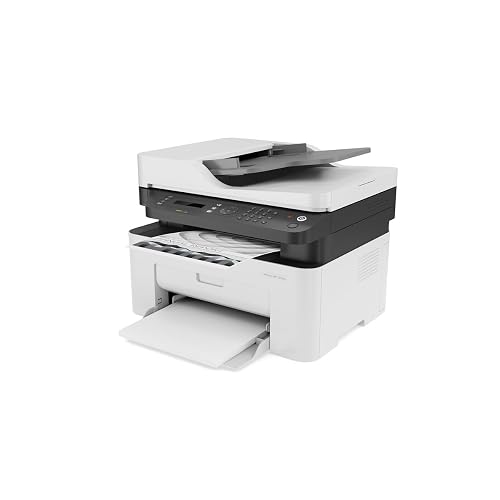 HP Impresora Multifuncional Láser MFP 137fnw, Impresión en Negro, Dúplex, (Doble Cara) Manual, WiFi, USB, Ethernet, Smart App, Imprime, Copia y Escaneado, Fax (4ZB84A)