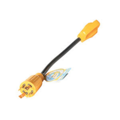 Camco 55382 Adaptador de generador PowerGrip estándar Hembra de 30 amperios de Bloqueo de 4 Puntas Macho / 30 amperios
