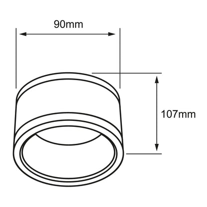 Tecnolite Lámpara Plafón LED de Sobreponer 15 W, Luz Blanca Configurable, IP65, IK08, Interior y Exterior, LED integrado