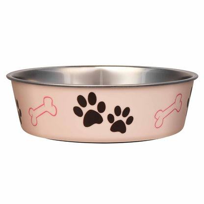 Loving Pets Bella Bowl Plato para Perro Acero Inoxidable con Base Antideslizante - Medium - Paparazzi Pink