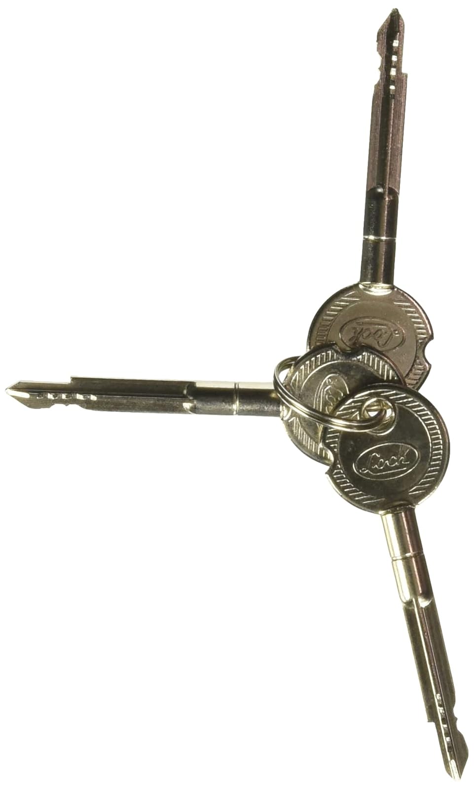 Lock L2102 Cerrojo para embutir de paleta, latón antiguo, llave tetra, en caja