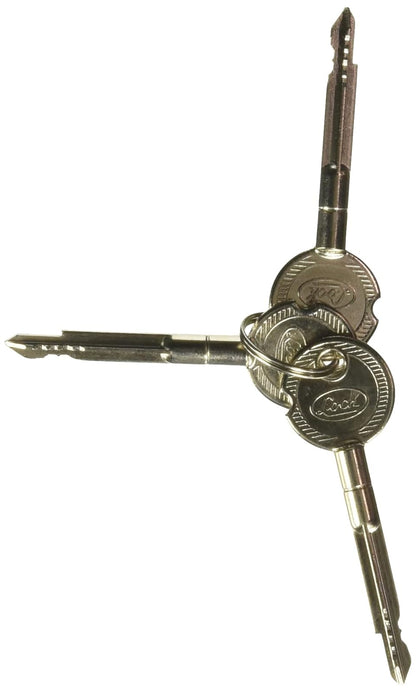 Lock L2102 Cerrojo para embutir de paleta, latón antiguo, llave tetra, en caja