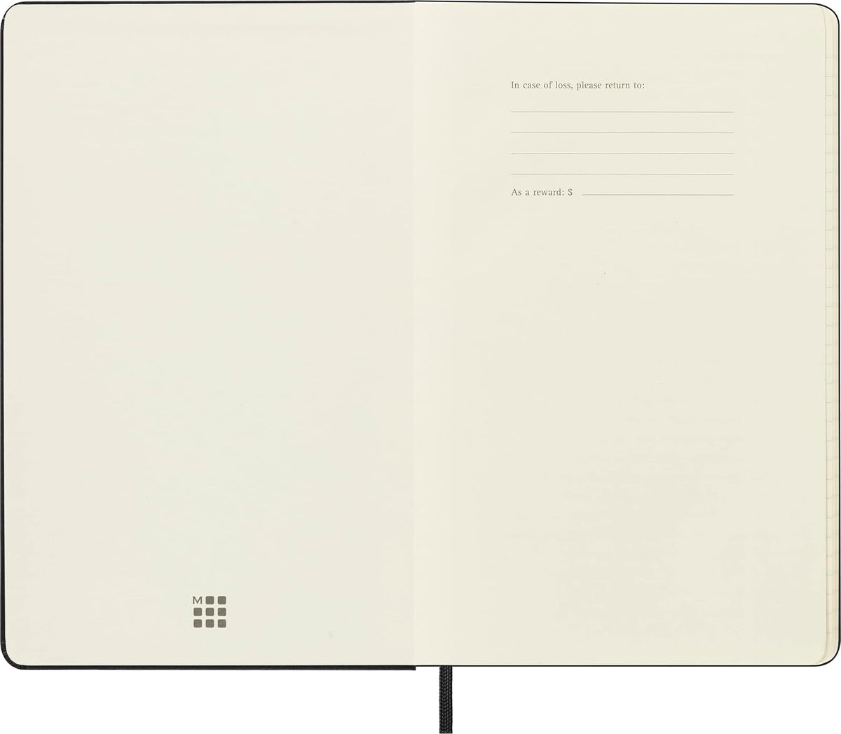 Moleskine Libreta Clásica Grande Negra de Hoja Rayada y Pasta Dura | Cuaderno grande de 5 x 21 cm con 240 páginas rayadas para diario, toma de notas, planificación y escritura diaria.