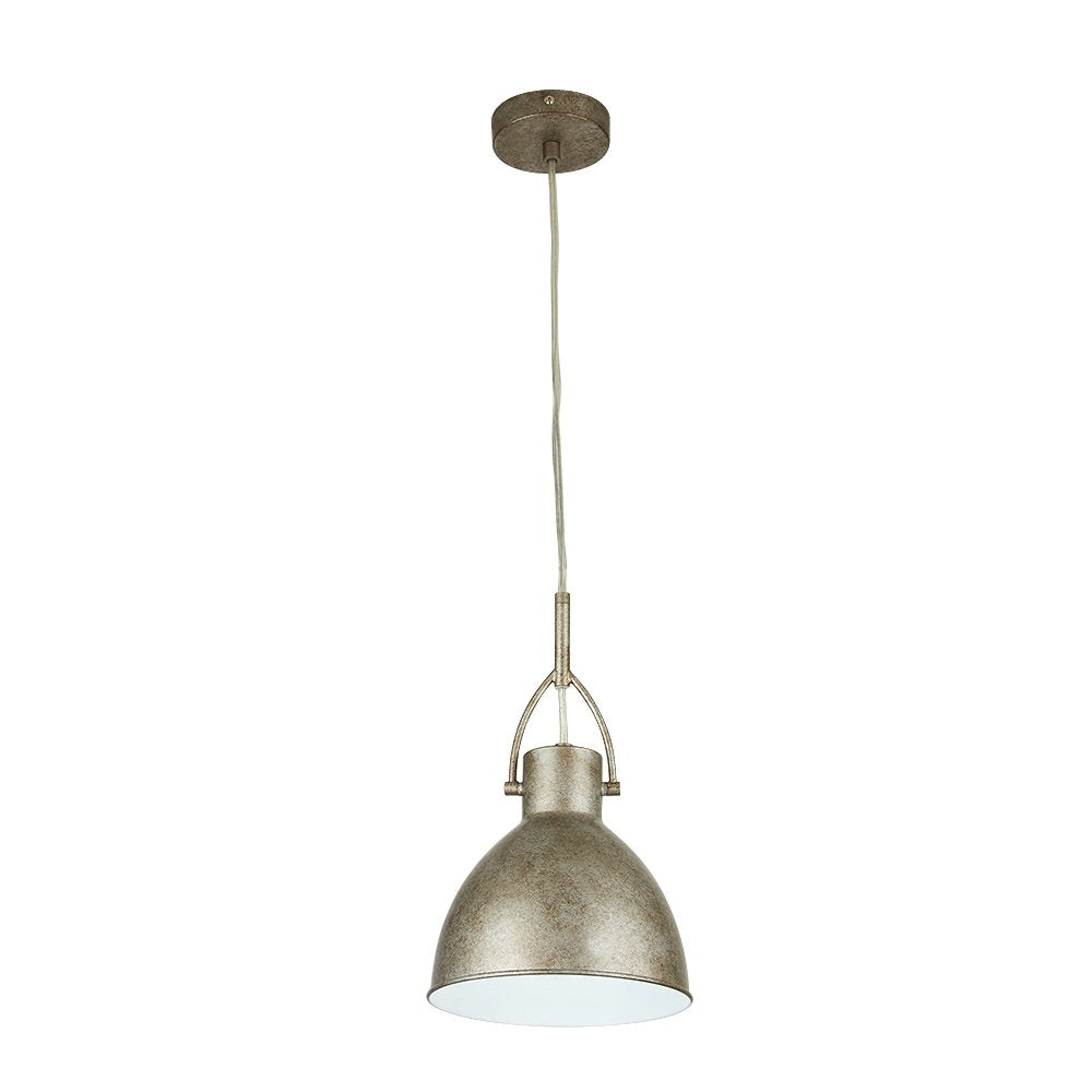 Tecnolite Lámpara Colgante, Base E27, Luz Colgante de Techo Vintage, Color Plata, 100-240 V,