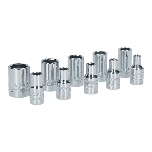 Surtek S05S Juego de 10 Dados en Pulgadas, 1/4"