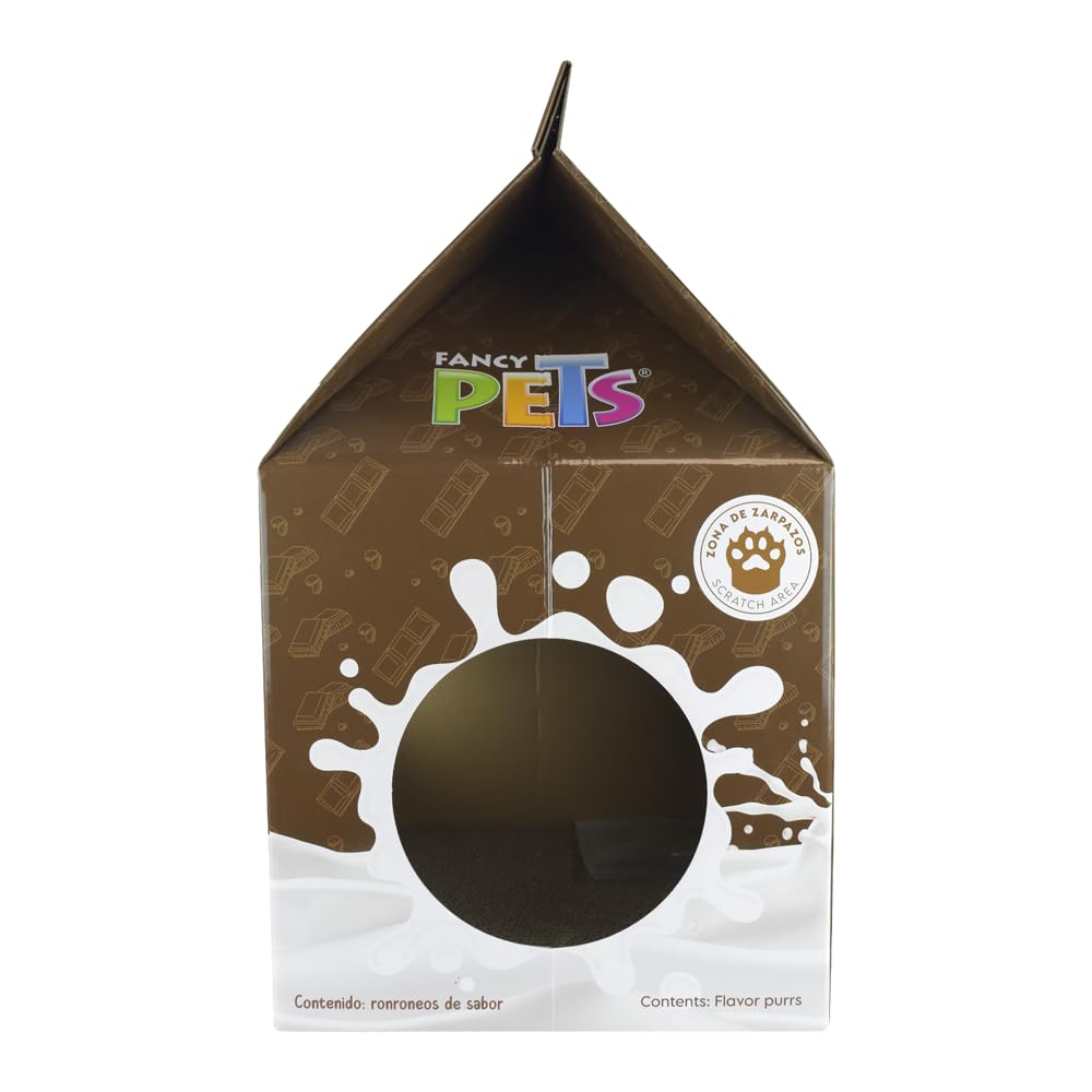 Fancy Pets Milky Chocolate Cat House Divertida Casa de Cartón con Rascador para Gato