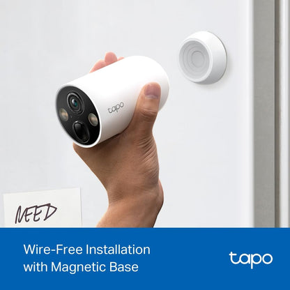 Tapo TP-Link TC85, Cámara Seguridad Inalámbrica 2K, Visión Nocturna Color, 150° FOV, IA Gratis, IP66, Batería 300 Días, Compatible Panel Solar