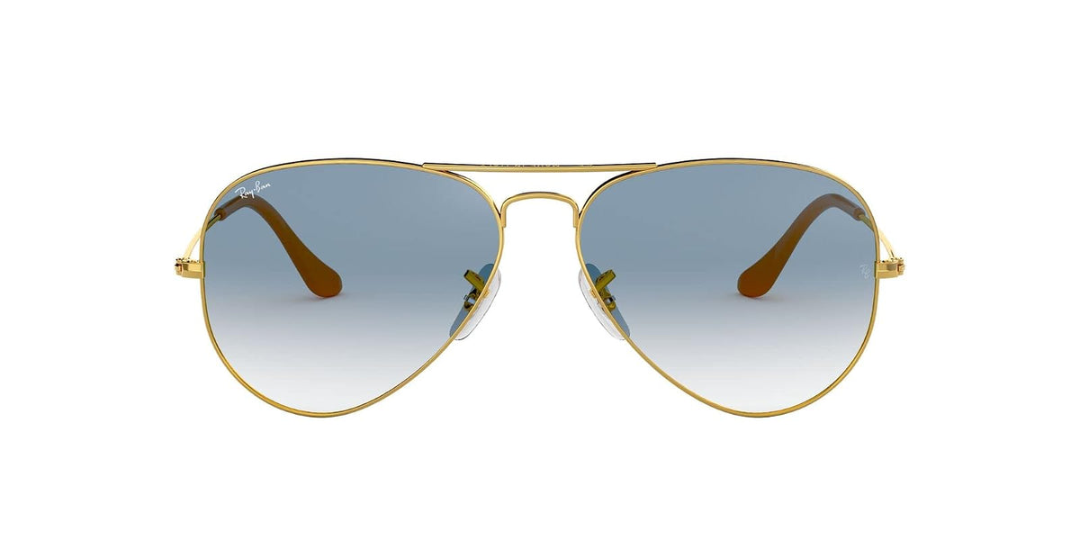 Lentes oscuros RB3025 Aviator Classic Evolve Everglasses, Ray-Ban, Unisex adulto, Oro brillante/transparente a gris fotocromático., 55 mm - Grande - Dorado - Transparente Gradiente Azul