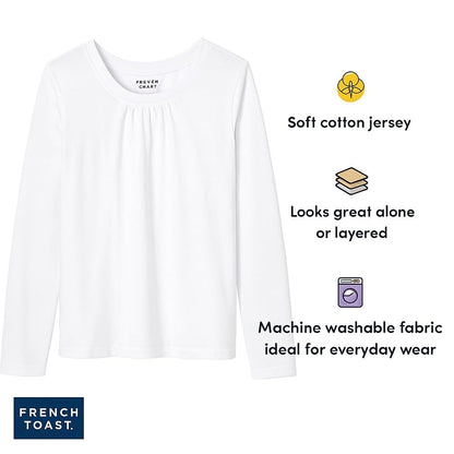 French Toast Playera de Manga Larga con Cuello Redondo. Camiseta para Niñas