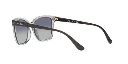 Vogue Eyewear Woman Sunglasses Transparent Grey Frame, Grey Gradient Dark Blue Lenses, 54MM