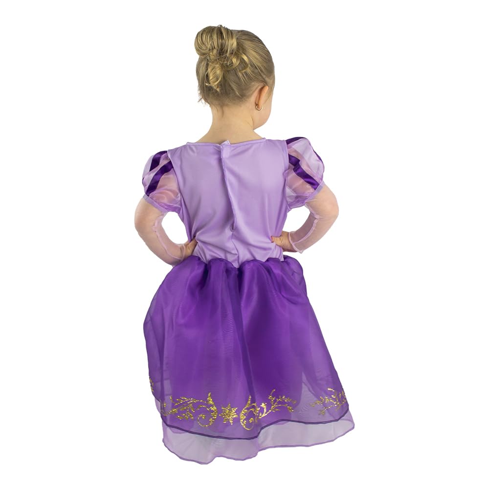 Fantasy Ruz, Disfraz Infantil Rapunzel Modelo F15385-AZN10, Lila, Talla 10 años, Licencia original Disney.