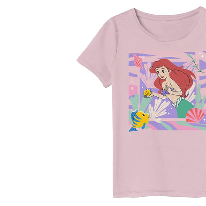 Disney Princesas La Sirenita Ariel Playera Casual Estampada para Niñas