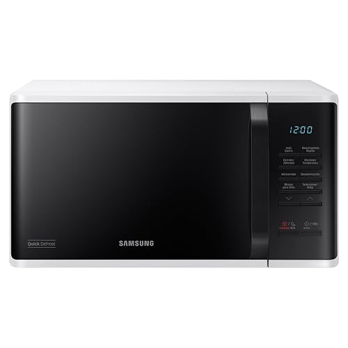 Horno de Microondas Samsung 0.8 Pies, recubrimiento interior en ceramica, modo ECO ahorra consumo de energia, descongelado rapido, blanco, modelo MS23K3513AW/AX