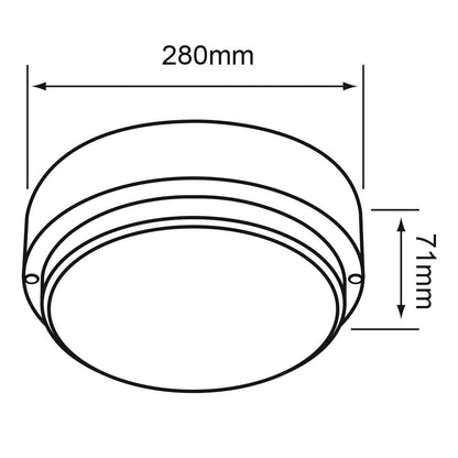 Tecnolite Lámpara Plafón LED de Techo Zona Costera 18PTLLEDC65MVB, 18 W, Luz de Día, IP65, IK08, No Atenuable, Blanco