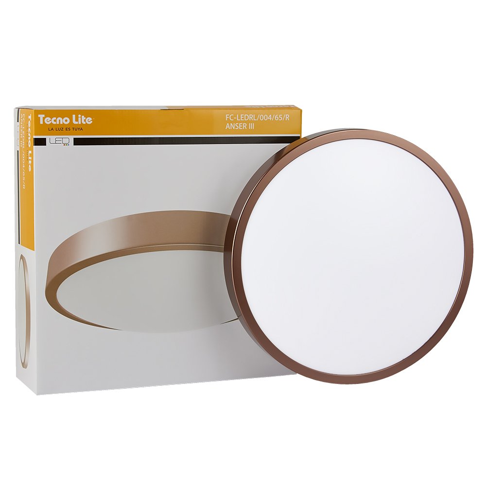 Tecnolite Lámpara de Interior LED para Empotrar FC-LEDRL/004/65/R, 16 W, Luz de Día, Cobre Rosado