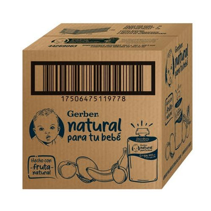 Gerber Snack Para Bebé, A Partir de los 12 Meses, Con Proteína y Sin Azúcar Añadida, Manzana Canela con Yogurt y Avena, Caja con 12 Pouches de 95 g c/u