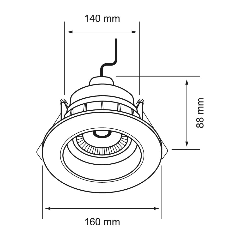 Tecnolite - Lámpara Empotrable de Techo Downlight LED 10 W, Luz de Día, No atenuable, Multivoltaje