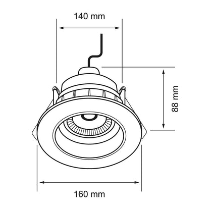 Tecnolite - Lámpara Empotrable de Techo Downlight LED 10 W, Luz Neutra, No atenuable, Multivoltaje