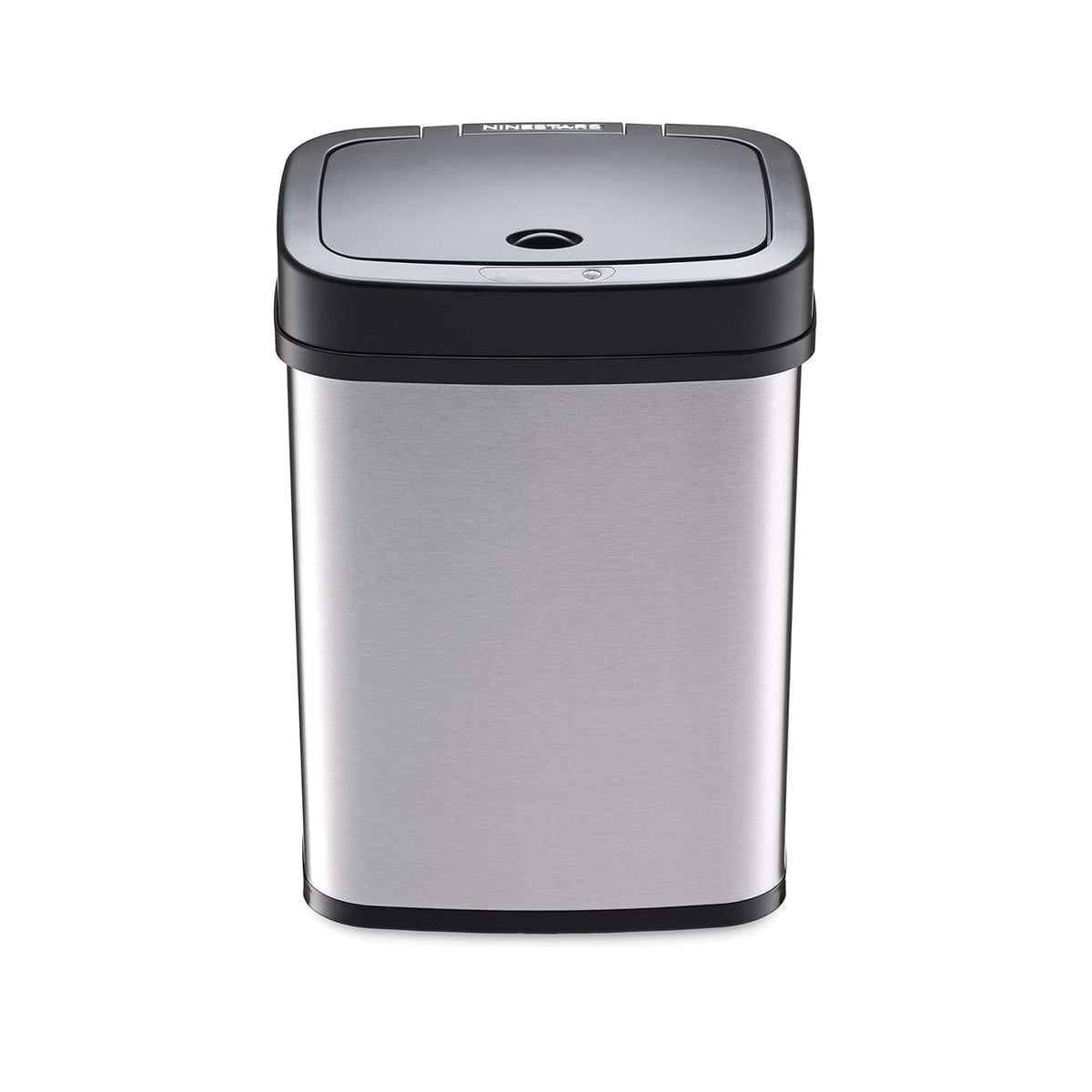 Ninestars DZT-12 – 5 Dormitorio o baño automático sin contacto con sensor de movimiento por infrarrojos, 11.4 l, base de acero inoxidable (rectángulo, tapa negra)