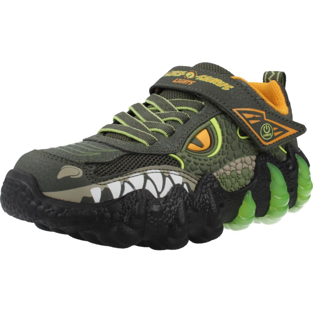 Skechers Skech-O-Saurus Lights 2.0 tenis para niño - 18.5 cm - Verde -Oliva