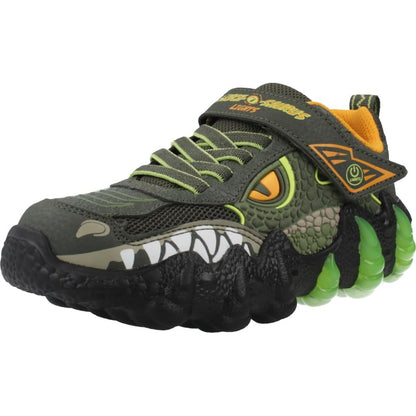 Skechers Skech-O-Saurus Lights 2.0 tenis para niño - 18.5 cm - Verde -Oliva