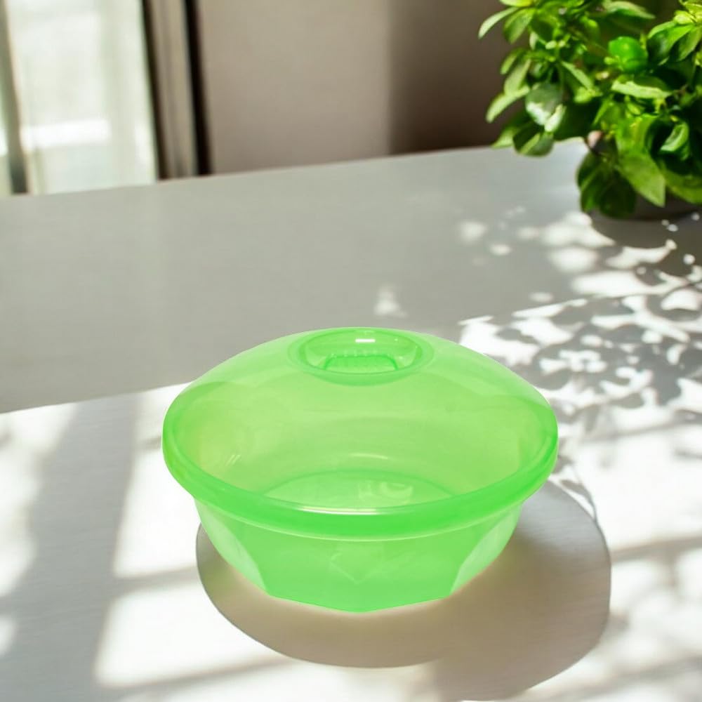 Plasvic. Ensaladera De Plástico Con Tapa, Color Verde acabado transparente Capacidad 6 Litros.