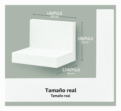 Command Repisa de exhibición, cuarzo, 2 repisas, 8 tiras de espuma medianas, decoración sin daños, paquete de 2