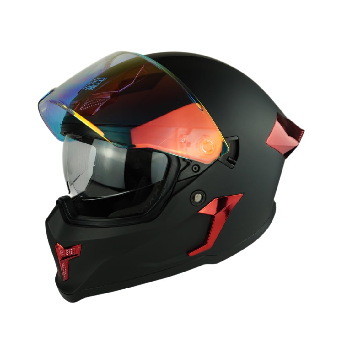 Casco Edge Integral Vortex Dot/ECE Negro Solido Mate Visor/Spoiler Rojo XL