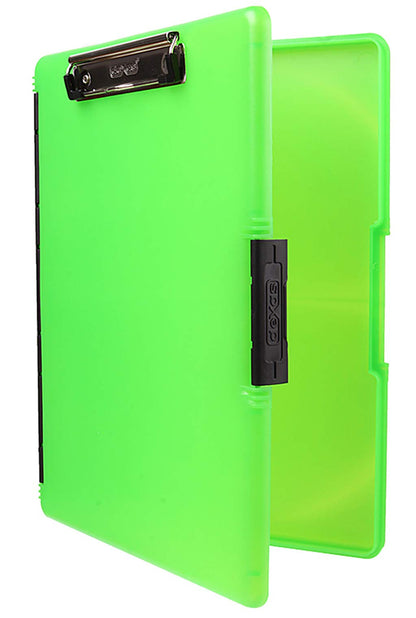 Dexas Slimcase Portapapeles de Almacenamiento con Apertura Lateral - Verde Neón