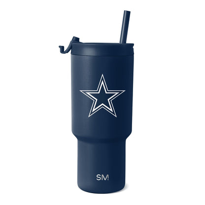 Simple Modern Termo de 30 Onzas con Tapa Abatible y Popote - Liso - Dallas Cowboys