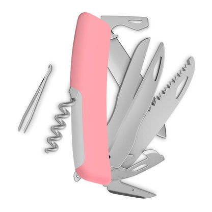 Navaja Swiza ALLMATT Standard D09 R, 14 funciones, rosa