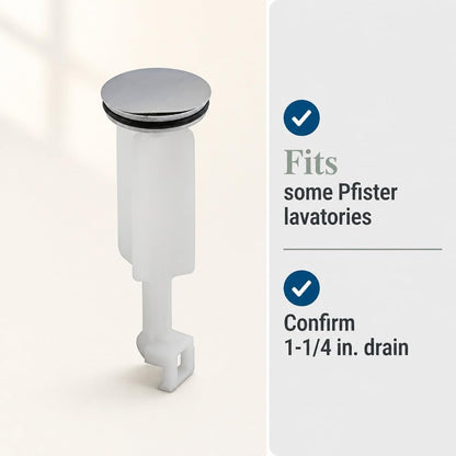 Prime-Line MP53265 Pfister Tapón de drenaje para lavabo, 3-5/8 pulgadas, plástico, cromo, para #972-691A, paquete de 1