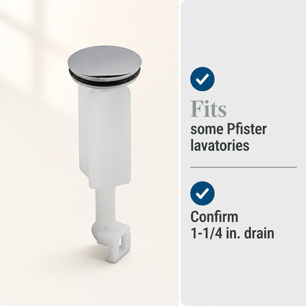 Prime-Line MP53265 Pfister Tapón de drenaje para lavabo, 3-5/8 pulgadas, plástico, cromo, para #972-691A, paquete de 1