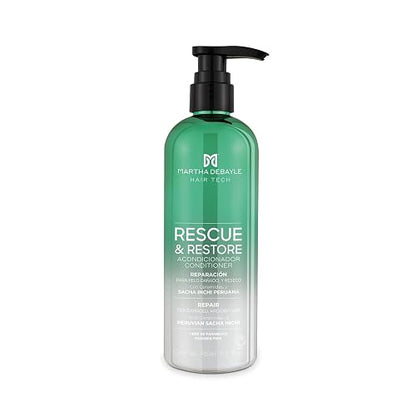 MARTHA DEBAYLE Acondicionador RESCUE & RESTORE. Brillo hidratado para cabello áspero y maltratado. Con ceramidas y Sacha Inchi Peruano. Sin parabenos y ftalatos.
