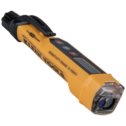 Klein Tools - NCVT-6 Probador de voltaje sin contacto con medidor de distancia láser, color amarillo, pequeño, pack of/paquete de 1