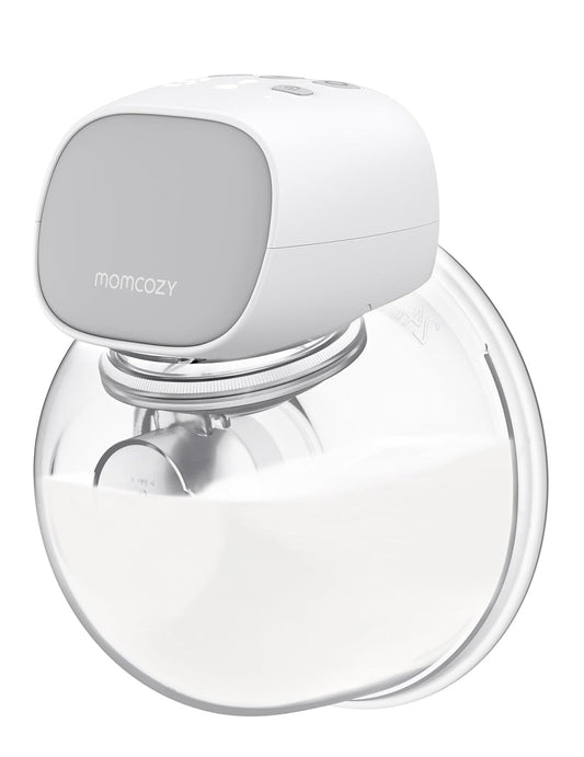 Momcozy S9 Pro Extractor de Leche Portátil Mejorado, Silicona Suave, Diseño Discreto, Batería Extendida, Pantalla LED, 2 Modos y 9 Niveles, 24 mm, 1 Unidad, Gris