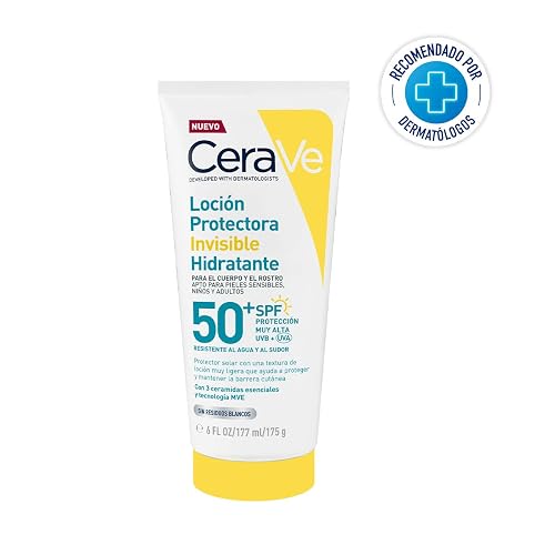 CeraVe Loción Protectora Invisible Hidratante 50FPS protector solar corporal hidratante para todo tipo de piel 177ml