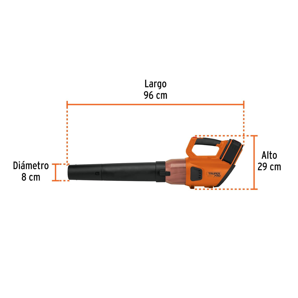 Truper Pro SOPLI-40A, Sopladora inalámbrica 40V, 2 baterías 2Ah, 1 Cargador Dual